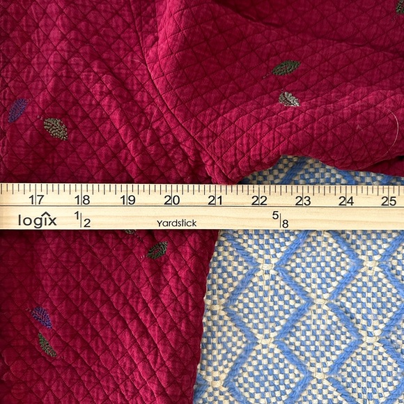 *SOLD* Red Quilted Jacket With Floral & Leaf Embroidery - Picture 11 of 12